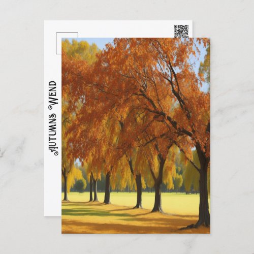 Pecan Grove Edge Pretty Autumns Wend Timeless Art Postcard
