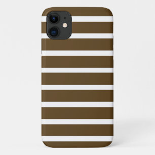 Pecan Neutral Stripes iPhone 11 Case