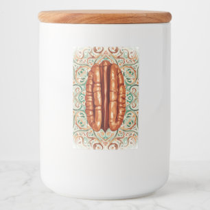 Pecan Nut, Sticker for Food Container by Natasha U