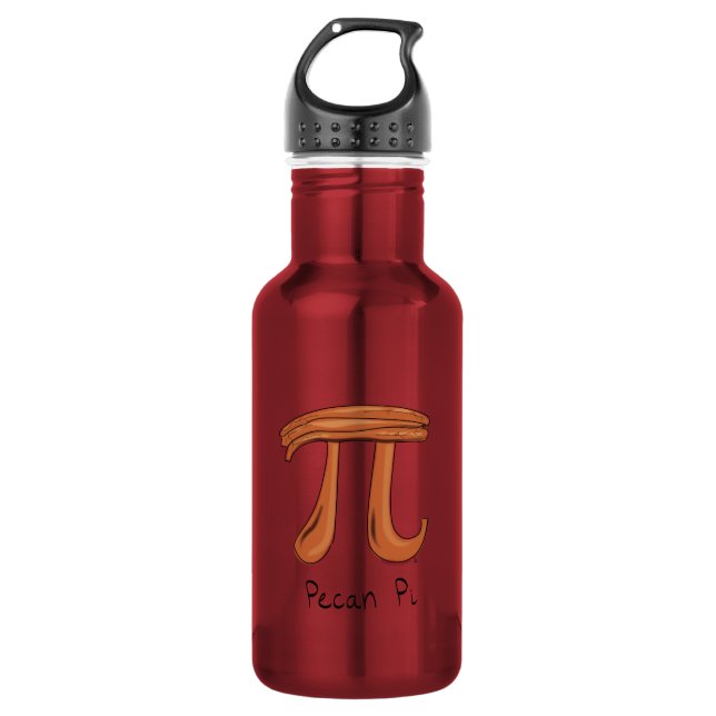 Pecan Pi Cute Math Pi Day Green Water Bottle (Front)