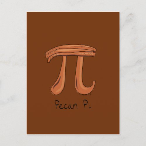 Pecan Pi Cute Math Pi Day Postcard