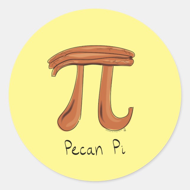 Pecan Pi Cute Math Pi Day Stickers (Front)