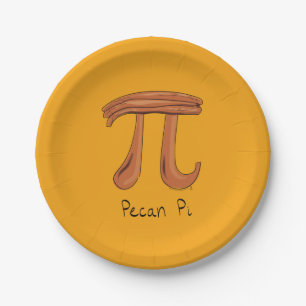 Pecan Pi Symbol Cute Math Teacher Gift Paper Plates