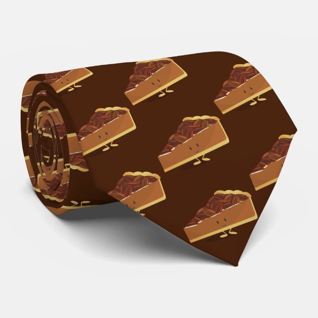 Pecan Pie Cartoon Character Neck Tie (Rolled)