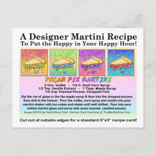 Pecan Pie Martini Recipe Card Postcard