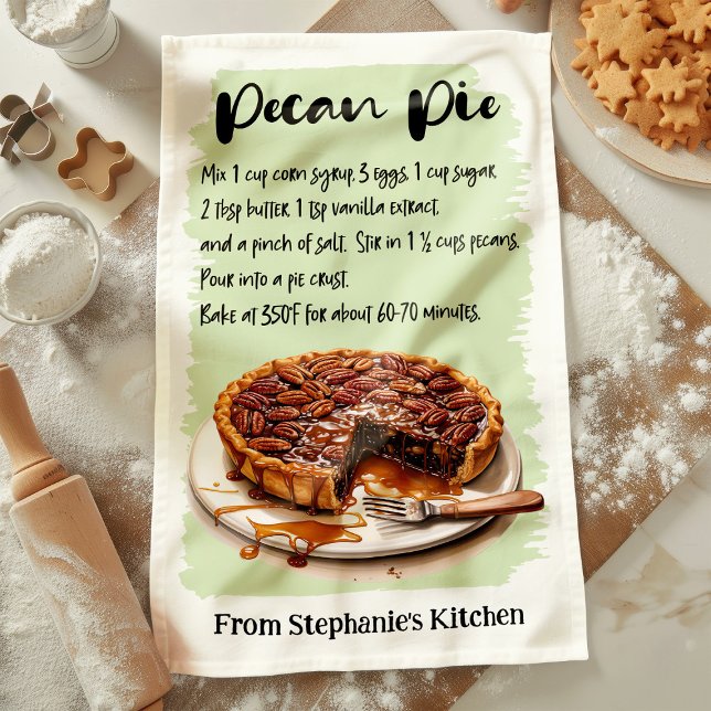 Pecan Pie Recipe Personalized Kitchen Towel (Creator Uploaded)