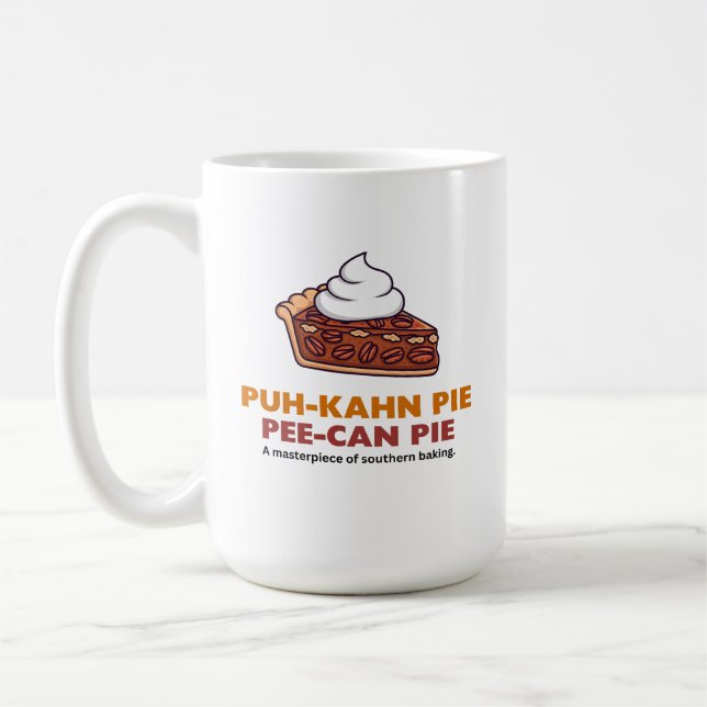 Pecan Pie Slice with Whipped Cream  Coffee Mug (Left)