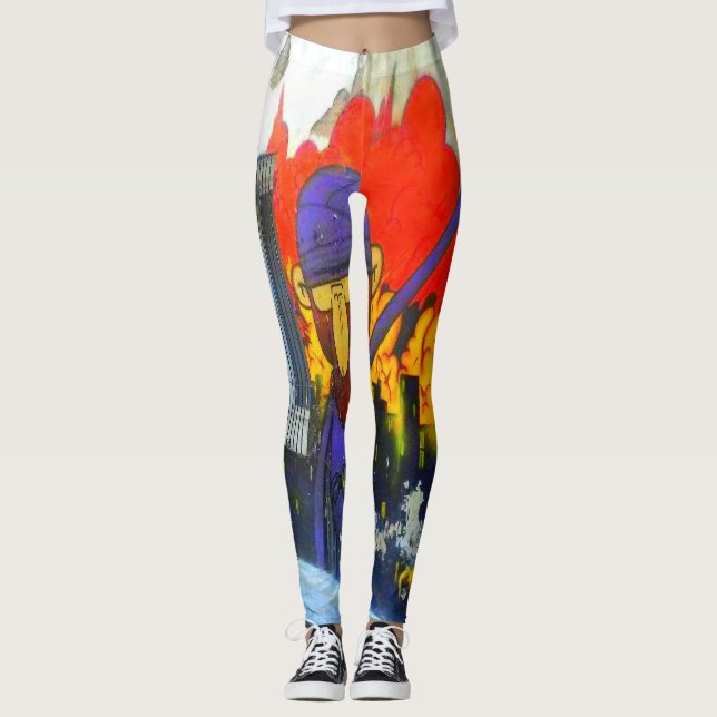 Pecan Pie Street Art Revolution  Leggings (Front)