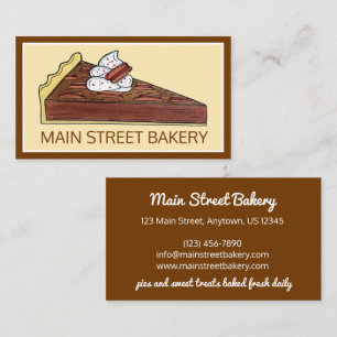 Pecan Pie Tart Southern Food Dessert Baked By Business Card