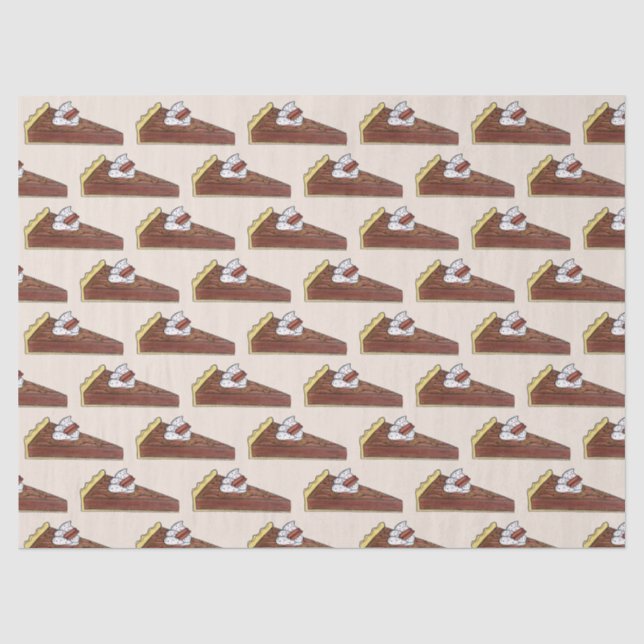 Pecan Pie Tart Southern Food Slice Dessert Foodie Tissue Paper (Front)