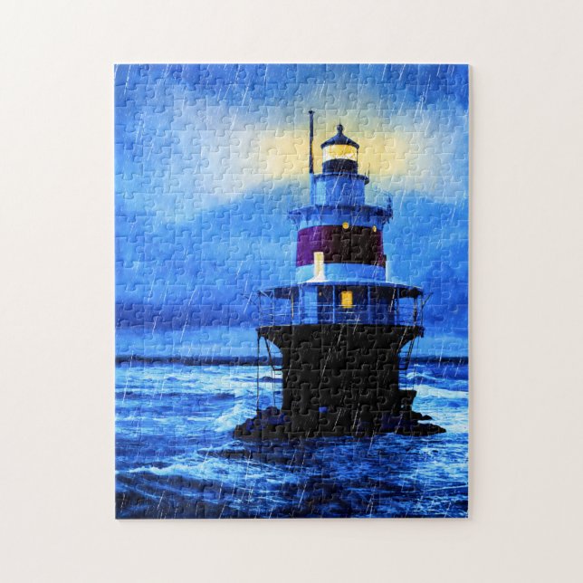 Peck Ledge Lighthouse Art Puzzle (Vertical)