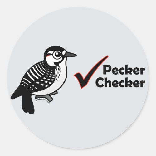 Pecker Checker Classic Round Sticker