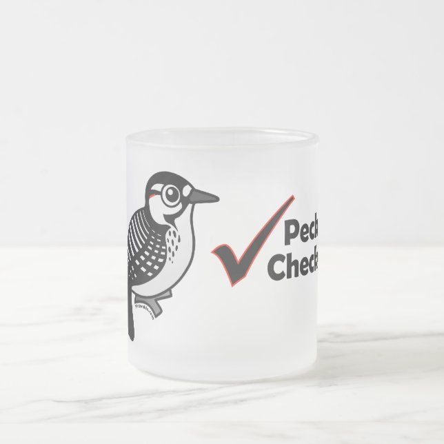Pecker Checker Frosted Glass Coffee Mug (Center)