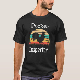 Pecker Inspector Rooster And Retro Sun T-Shirt