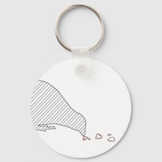 pecking order. blackbird & red hearts. keychain