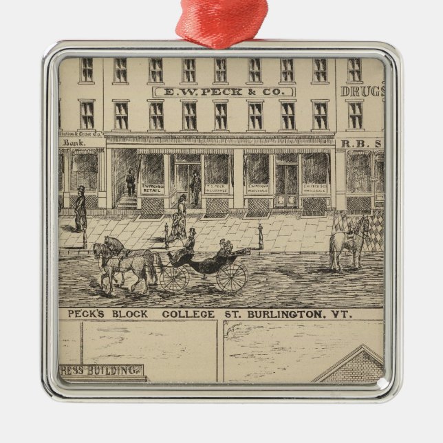 Peck's Block Metal Ornament (Front)