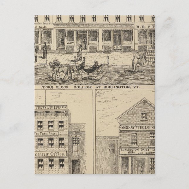 Peck's Block Postcard (Front)