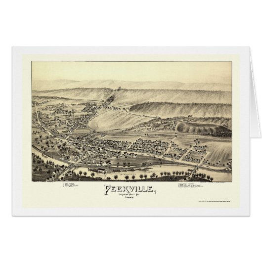 Peckville, PA Panoramic Map - 1892 Cards (Front Horizontal)