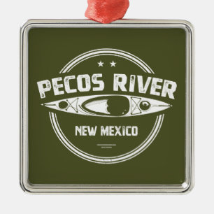 Pecos River New Mexico Kayaking Metal Ornament