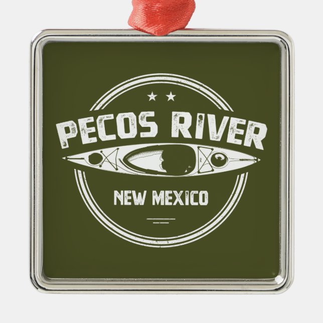 Pecos River New Mexico Kayaking Metal Ornament (Front)