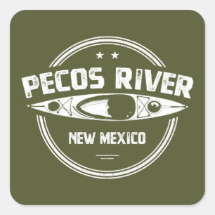 Pecos River New Mexico Kayaking Square Sticker