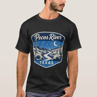 Pecos River Texas Desert Cactus Night Sky T-Shirt