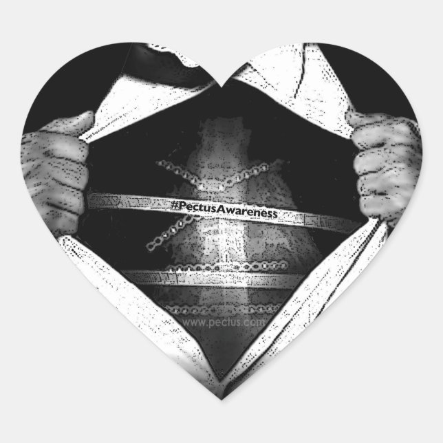 PectusAwareness Heart Stickers (Front)