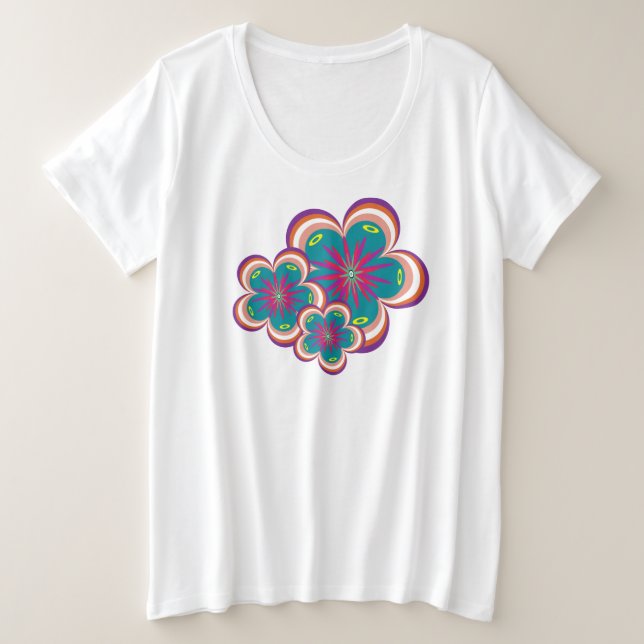 Peculiar Blooms Plus Size Women's T-Shirt (Design Front)
