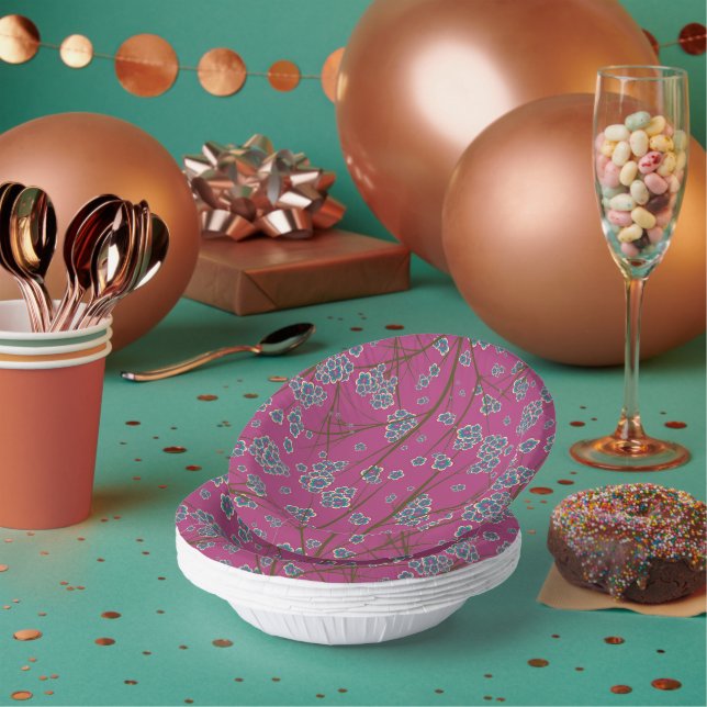 Peculiar Branches Boysenberry Paper Bowls (Multi)