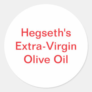 Ped Hegseth Extr-Virgin Oil Hankamer Artjunkhaus Classic Round Sticker