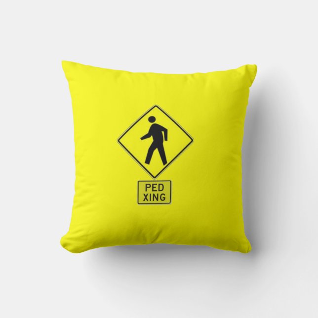 Ped Xing Throw Pillow (Front)