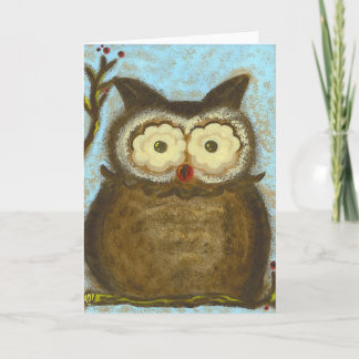 PedagogyGreetings: Owl Winterberry Card