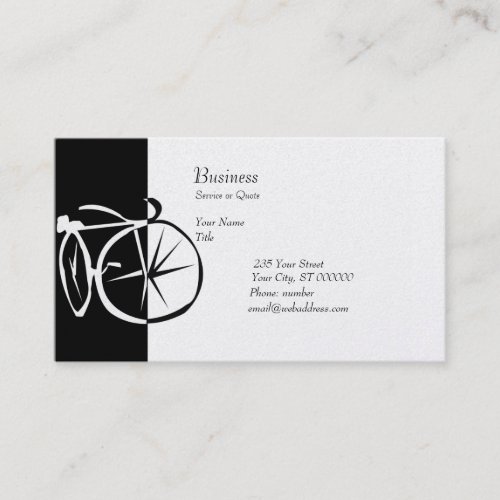 Bike Black and White Bike Cycling Business Card
