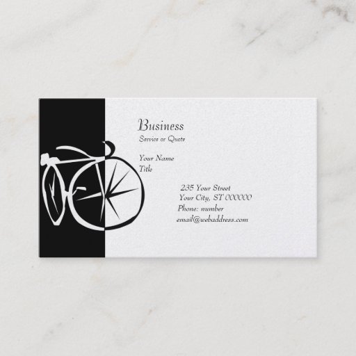 Customizable Bike Black and White Bike Cycling Business Card