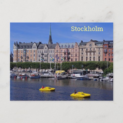 Pedal Boats on a Summer Day in Stockholm Sweden Postcard