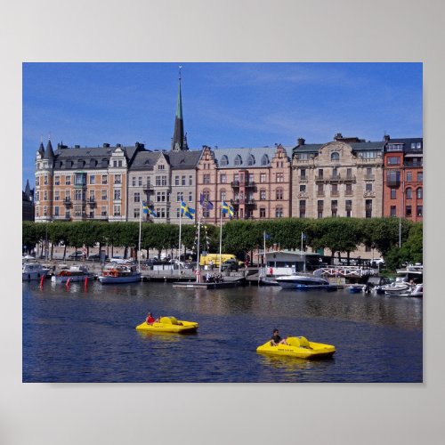 Pedal Boats on a Summer Day in Stockholm Sweden Poster