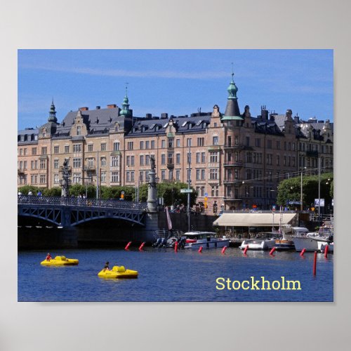 Pedal Boats on a Summer Day in Stockholm Sweden Poster