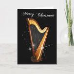 Pedal Harp Christmas Card