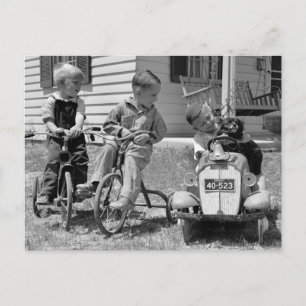 Pedal Power, 1930s Postcard