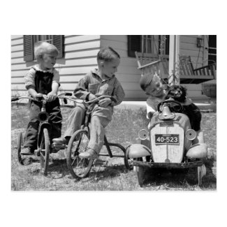 Pedal Power, 1930s Postcard