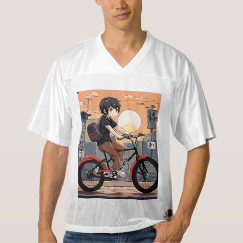 Pedal Power Cycling Adventure Boy T_Shirt Mens Football Jersey