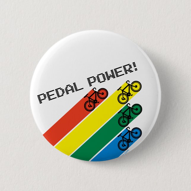 Pedal Power! Pinback Button (Front)