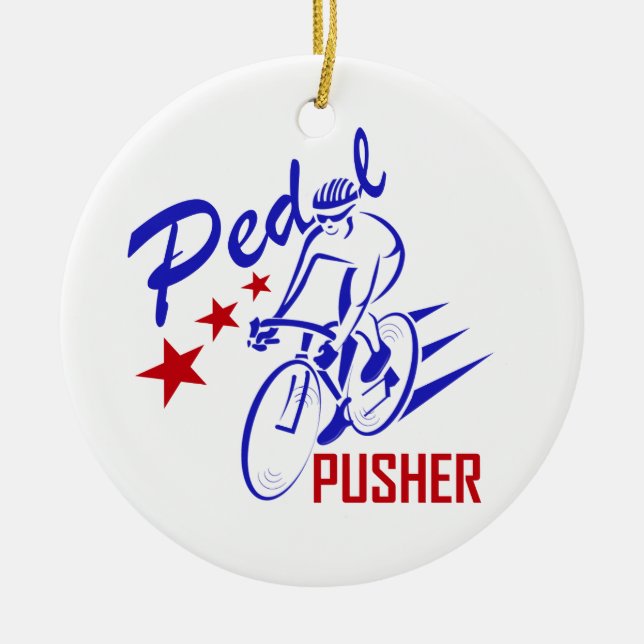 Pedal Pusher Ceramic Ornament (Front)