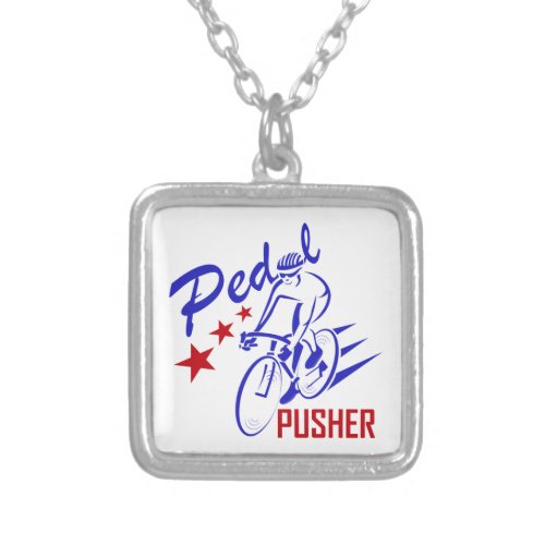 Pedal Pusher Silver Plated Necklace