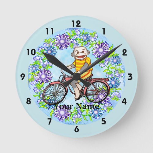 pedal sock monkey custom name clock