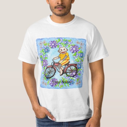 Pedal Sock Monkey  custom name T_Shirt