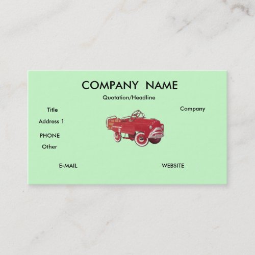 Pedalcar business cards