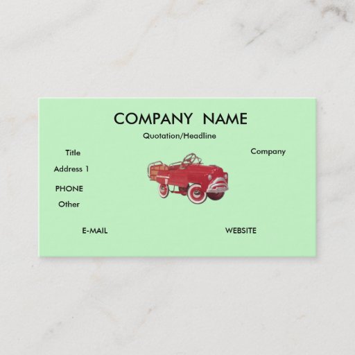 Customizable Pedalcar business cards