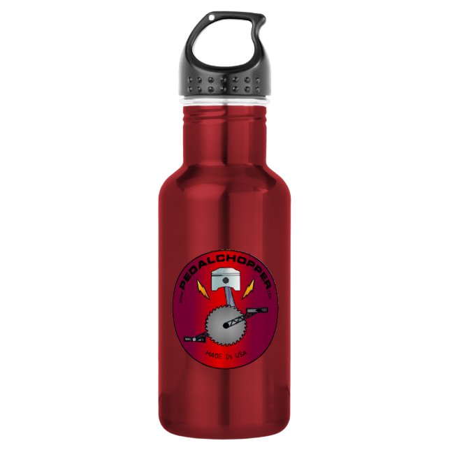 PedalChopper Logo Red Water Bottle (Front)