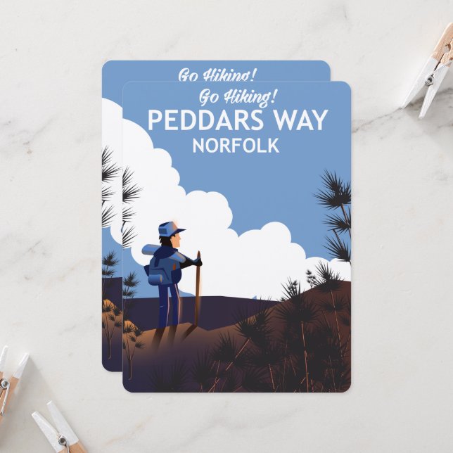 Peddars Way Norfolk Hiking poster (Front/Back In Situ)